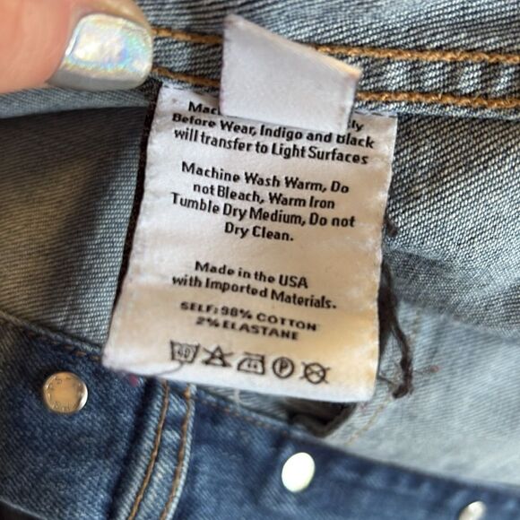 Proenza Schouler White Label PSWL Two-tone Light Wash Denim Paneled Jean Jacket - Picture 6 of 8